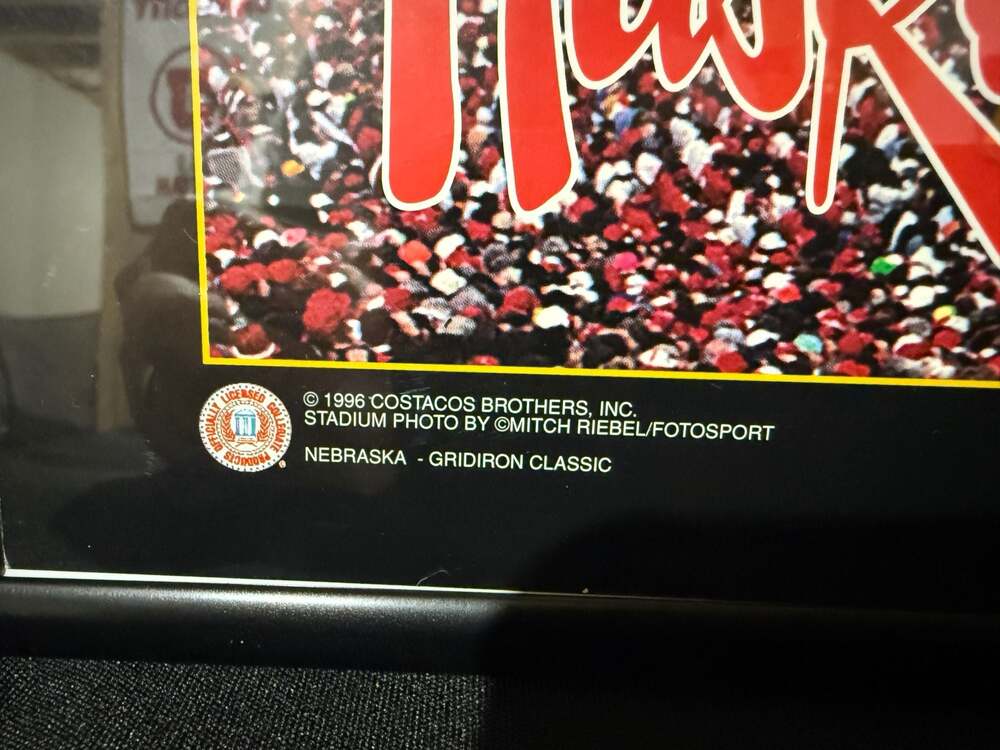 1996 Nebraska Cornhuskers 'Go Big Red!' Gridiron Classic Vintage Poster by Costa - Picture 2 of 3